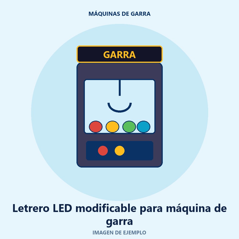Letrero LED modificable para máquina de garra