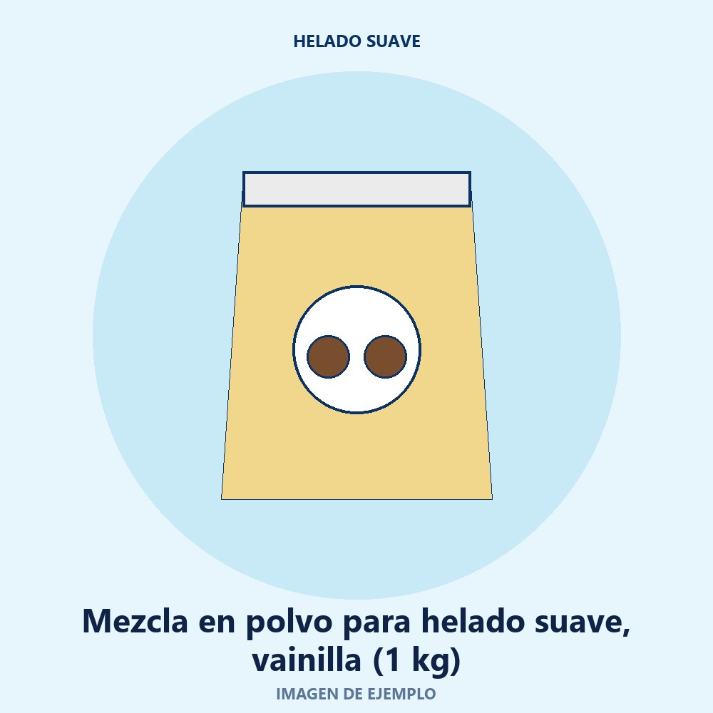 Mezcla en polvo para helado suave, vainilla (1 kg)
